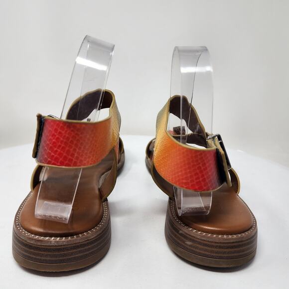 Franco Sarto Glenni Sandals Women 9.5M Multicolor Snake Faux Leather Open Toe - Picture 5 of 10